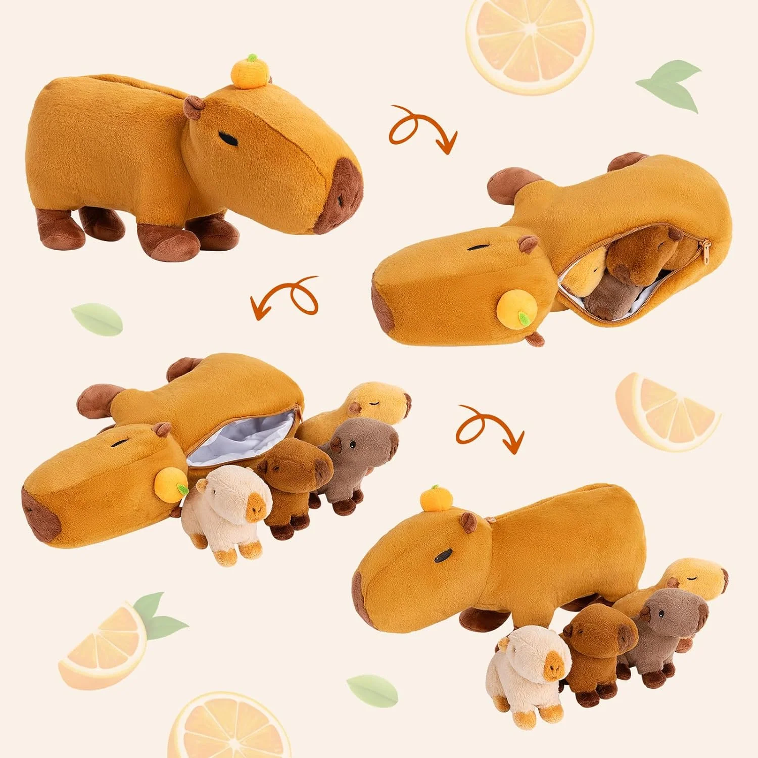 Ensemble de jouets en peluche de la famille Capybara – Image 2