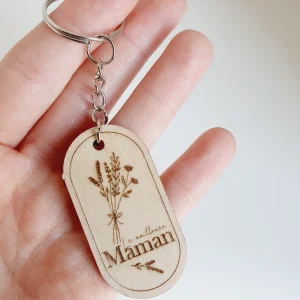 Maman - porte clef fleurs séchées