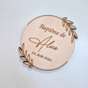 Baptême - magnet rond