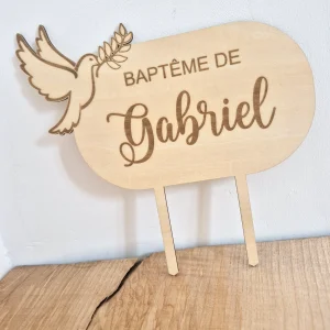 Baptême- Topper colombe