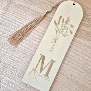 Maman - marque page fleurs séchées