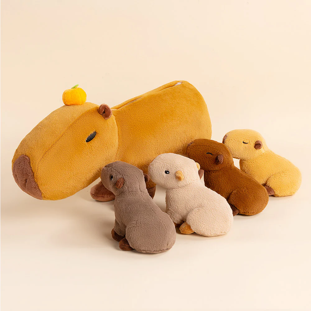 Ensemble de jouets en peluche de la famille Capybara – Image 8