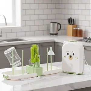 Égouttoir à Biberons de Voyage Portable - Kit de Nettoyage