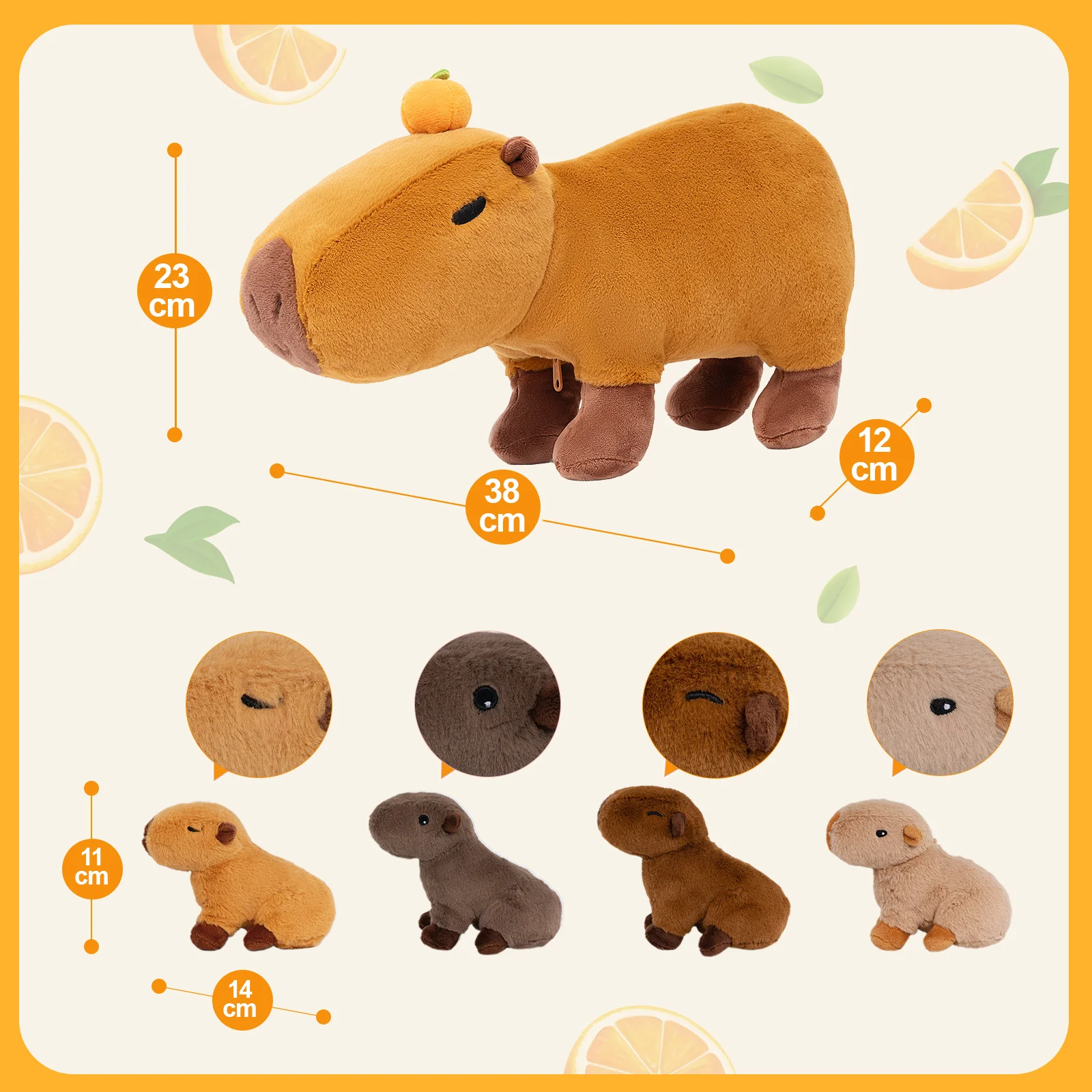 Ensemble de jouets en peluche de la famille Capybara – Image 4
