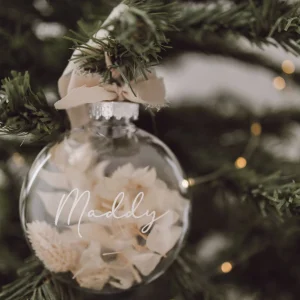 Boule de Noël Ovale - Fleurs séchées