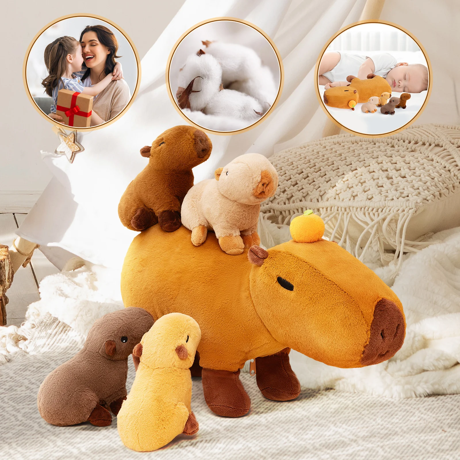 Ensemble de jouets en peluche de la famille Capybara – Image 3