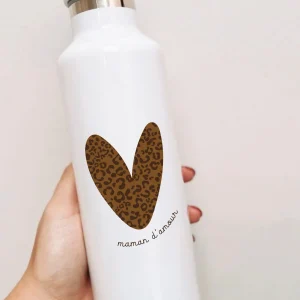 Gourde isotherme « Coeur léopard"