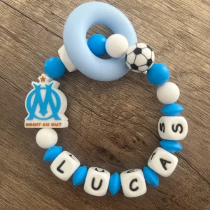 Anneau de dentition - Hochet personnalisé Club football OM