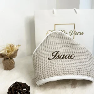 Duo KDO - Cape de bain bébé personnalisable & Gant de toilette