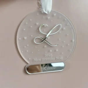 Boule de Noël - "Texte + Initiale"