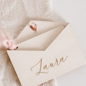 Enveloppe en bois - Demande surprise