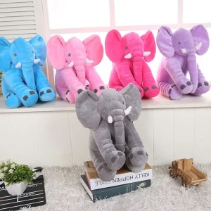 Éléphant en Peluche Douce – Oreiller Confortable pour Enfants