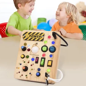 Planche occupée Montessori LED - Jouet éducatif & sensoriel en bois