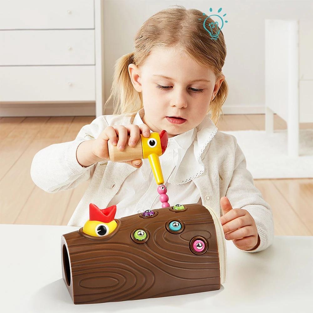 FeedingWood™ Jouets de pic magnétique attrape-ver | jeux enfants