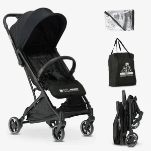 Poussette d'avion - Housse de pluie et sac de transport inclus - Noir