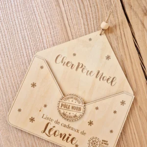 Décoration - Enveloppe en bois de Noël